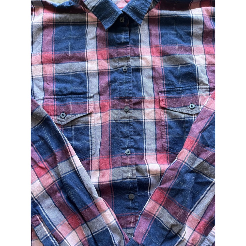 UNTUCKit Western Casual Pink & Blue Plaid Cotton Button Up Shirt Blouse Sz 18 - Picture 3 of 9